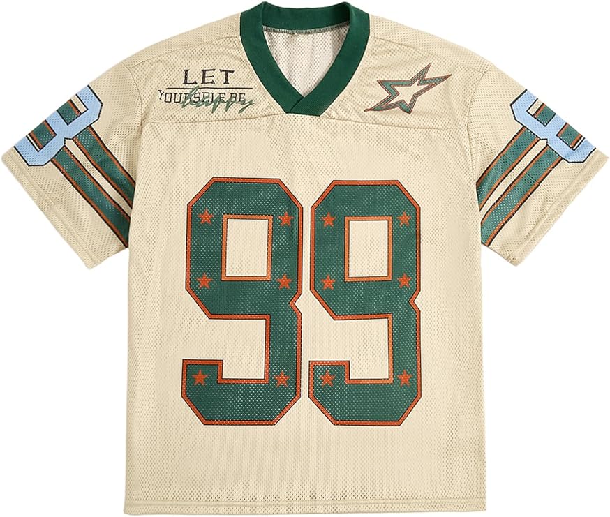 LYSO LUX Mens Jersey Y2k Baggy Shirts Graphic Tees Oversized V Neck Tshirts Summer Tops